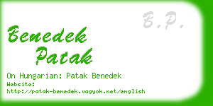 benedek patak business card